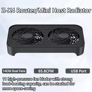 Warvank Z-X4 라우터/미니 호스트 라디에이터 무음 듀얼 팬 USB 인터페이스 디자인 강화된 브래킷 냉각