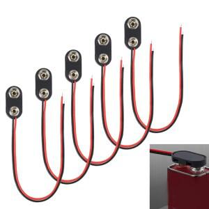 5PCS I형 9V 배터리 커넥터 9볼트 클립 커넥터(와이어 및 하드 버클 플라스틱 하우징 포함)