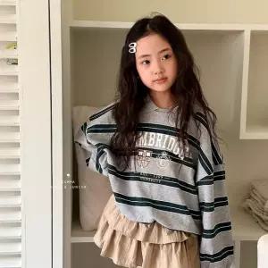 빈티지 스쿨 스트라이프 카라 맨투맨 키즈 주니어