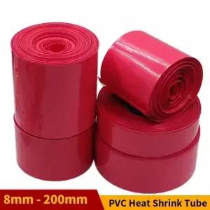 18650 리튬 배터리 열수축 튜브 폭 8mm 이온 랩 커버 스킨 레드 PVC 필름 슬리브 절연 외피