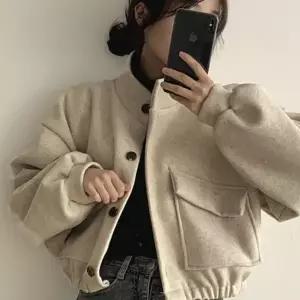 여성 패션 모던한 가오리핏 크롭 코트