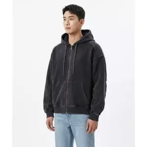 DIMITRI BLACK [크롭선택] ASI 포시즌 에센셜 후드 집업_피그먼트 차콜