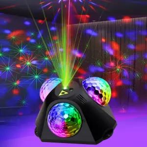 파티를 위한 디스코 볼 조명 DJ 3 매직 사운드 활성화 스트로브 스테이지 홈 노래방 댄스 생일 웨딩 클럽