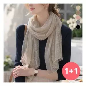 어나더뷰 1+ 1 빅사이즈 레이스 롱 스카프 머플러 2132 3622647