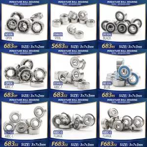 FUSHI 683 ZZ 베어링 3x7x3mm 10Pcs 683ZZ RS 2RS 강력한 산업용 용 플랜지 핸드 피스 베어링 고속