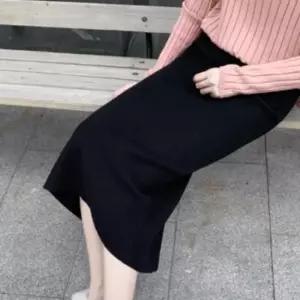 스터닝팩토리 여성 슬림핏 롱 치마 밴딩 H라인 골지 니트 스커트 여성니트스커트 골지니트스커트
