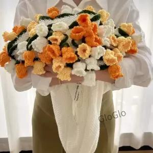 꽃다발 담요 코바늘 의 날 생일 결혼식을 위한 수제 장미