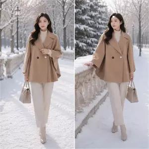 [롯데백화점]지고트 *와일드 칼라 울 케이프 코트JPAE0CTC43