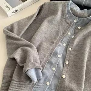 더블 레이어드 룩 가을 가디건 데일리 여성 WWFFJC6V