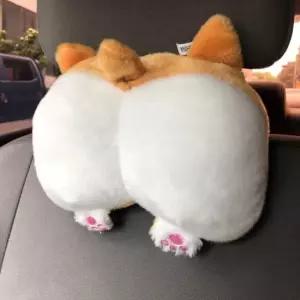 오너클랜 웰시코기 차량용 베개 목쿠션 헤드레스트 자동차용목베개 푹신한목베개 엉덩이베개