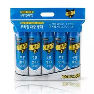 에프킬라 살충제 무향 에어로졸 모기퇴치제 600ml5개