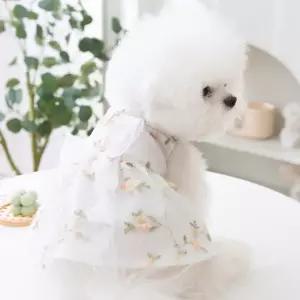 꽃자수 애견 리본 드레스 BI-A100390