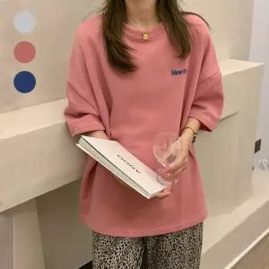 영문 레터링 여름 오버핏 박스핏 반팔 티셔츠