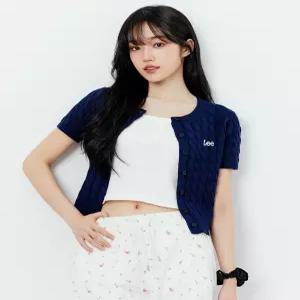 리 우먼 라운드넥 케이블 가디건 네이비 LE2502CD61NA 4759448