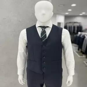 [트루젠]남성 베이직핏 울 혼방 네이비 기본 정장 베스트 양복 정장 조끼 베스트_JK
