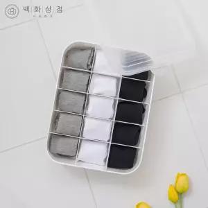 백화상점 뚜껑포함 양말 속옷 수납 정리함 서랍장 칸막이 칸칸이 정리 보관함