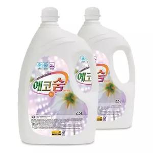 섬유탈취제 에코숨 2.5L X 2개 플로라향냄새제거 실내 탈취제 옷장탈취제 다