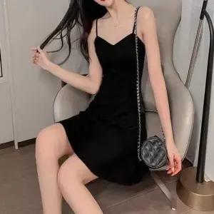 이쁘다요 끈 미니 여름 나시 봄 여성 민소매 뷔스티에 원피스 치마 WFLMEUR