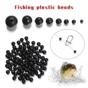 00 Pcs/Lot 3mm2mm 플라스틱 낚시 수레 구슬 라운드 블랙 부드럽고 하드 콩 Stoppers 도구 액세서리