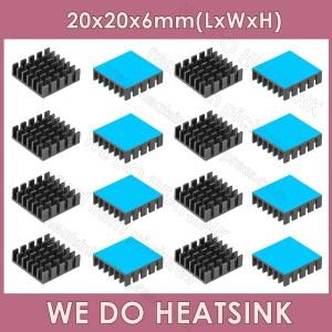 열접착 패드가 있는 알루미늄 방열판 라디에이터 냉각 20x20x6mm  유무에 관계없이