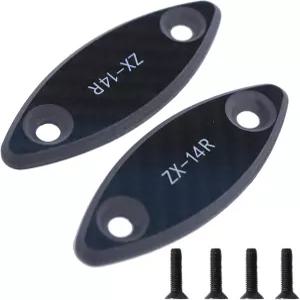 Simnliras 카본 파이버 미러 블록 오프 플트 가와사키 닌자 2006-2023 ZX-4R용 블랙용 장 마운트 캡 베이스