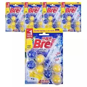 Bref 브레프 변기 세정제 파워엑티브 10개 레몬향 변기 클리너 물때 냄새 화장실청소 방향제