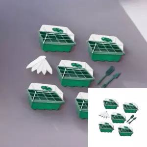 투명 뚜껑 그린 12구 모종 트레이 5P 씨앗키우기 벼모판