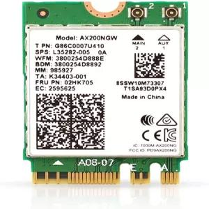 HighZer0 Electronics AX200 Wi-Fi 6 어댑터 듀얼 밴드 M.2 카드 PC용 최대 2.4Gbps vPro 없음 Bluetooth