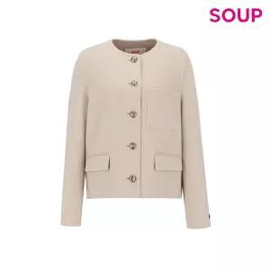 울 블렌드 노카라 핸드메이드 우븐 자켓(SAAJK81)