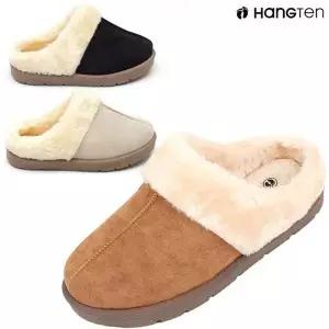 [셀러허브]행텐 HT-359 공용 퍼안감 슬리퍼 스웨이드 털슬리퍼 뮬 겨울 방한화 커플 실내화 (S50770909)
