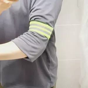 [콩심팥심]야간 작업 안전 형광 반사 찍찍이 밴드 2P