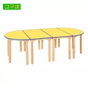 교구샘 어린이 안전 노랑 열린 책상 원목다리 H530 H77-1