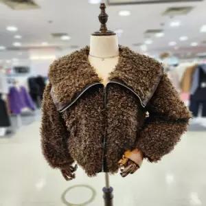 멜로디가든 여성 인조 퍼 안감 인조 무스탕 큰카라 점퍼자켓 M25WBJ114