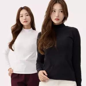 [하프클럽/에버라스트]에버라스트 날씬 기모 목폴라티 5종세트 여성 반목티 모크넥
