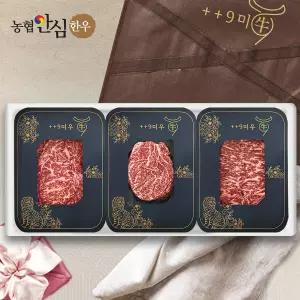 [농할][구미우] 1++9등급 이룸 한우 선물세트 4호 등심+안심+채끝살/각200g/총600g