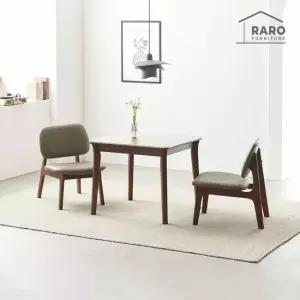 라로퍼니처 레스트 800 포세린 통 세라믹 낮은 2인 식탁 세트 식탁+의자2)