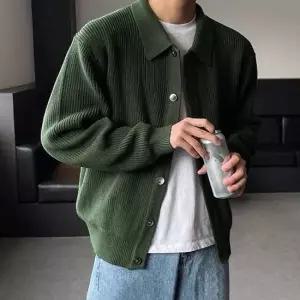 스타일하우스)가디건 카디건 CD 남성 3컬러 베이직 간절기 하찌 카라니트