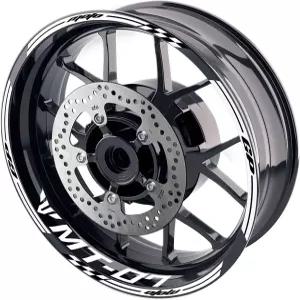 MC MOTOPARTS 17인치 휠 림 스티커 스트라이프 데칼 AA02 MT07 2018-2020 18 19 20 (화이트) 호환