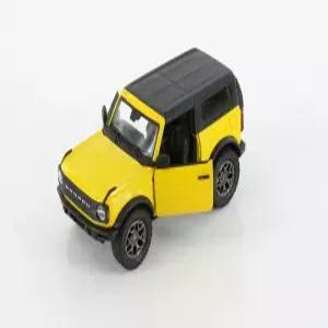 KiNSMART - 2022 포드 브롱코 SUV 5인치 1 34 스케일 다이캐스트 메탈 모델 토이 트럭(옐로우 하드탑)