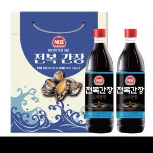 해표 전복간장 500ml 2P 국내산 100% 명품 요리 어간장 추석선물세트 명절선물세트