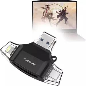MSI Katana GF66(15.6인치)와 호환되는 BoxWe 스마트 기기 AllReader SD 카드 리더기 microSD 컴팩트 USB