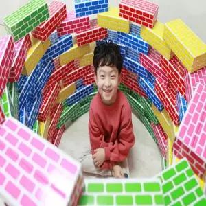 ( )바로찬 종이벽돌블록대 오색 20Pcs 종이블록 큰블럭 종이블록놀이 아기블럭 대형블럭