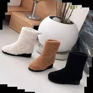 색 여성 털부츠 패션 미들 부츠 겨울 신발 LKR1300