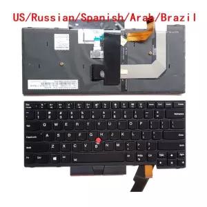 Lenovo Thinkpad T470 T480 A475 A485 01AX405 용 새 러시아어 아랍어 브라질 노트북 백라이트 키보드