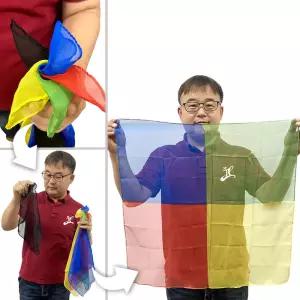 제이엘 고급형4색블랜도연출세트 쉬폰재질 마술도구 재료 학예회준비 준비물 연습 매직 사실크 천 천마술 4