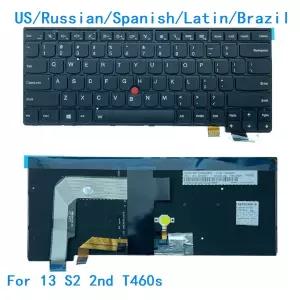 Lenovo Thinkpad 13 S2 2nd T460s 01YR088 용 새 러시아어 라틴 브라질 노트북 백라이트 키보드