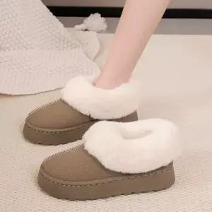 여성 겨울 통굽 털부츠 데일리 캐주얼 발목 숏부츠 랍슨유통 여성겨울신발 겨울여행신발