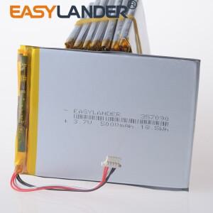 5선 커넥터 357090 태블릿 PC 전자책 의료 기기용 3.7V 5000mAh 충전식 리튬 폴리머 Lipo 이온 배터리