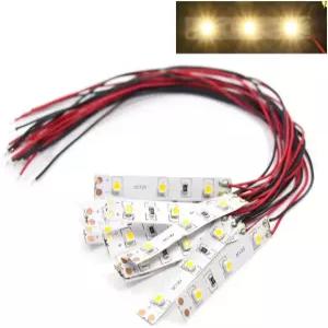 DD01WM 10개 미리 배선된 화이트 스트립 LED 3528 SMD 조명 자가 접착형 플렉서블 12V 18V