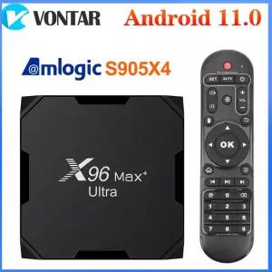 셋톱박스 X96max Plus Ultra 안드로이드 TV Box 11 Amlogic S905X4 4G 64GB AV1 8K 듀얼 Wifi 스마트 미디